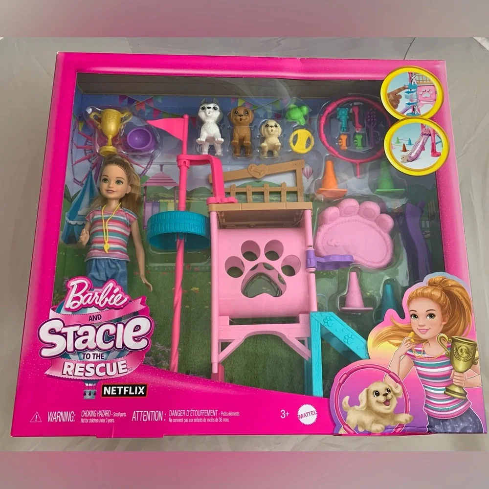 NIB Barbie and Stacie to the Rescue Puppy Playground Playset